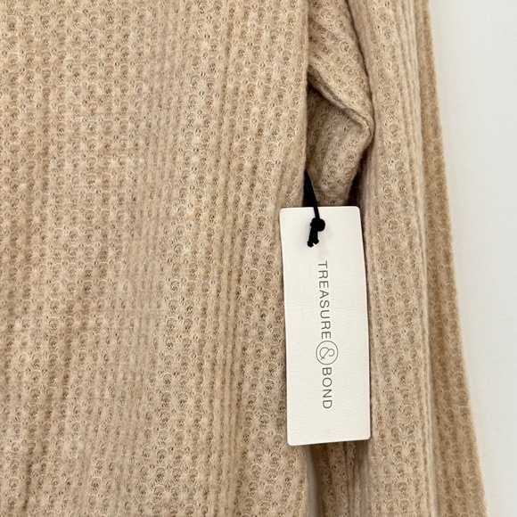 🔹TREASURE & BOND Tan Oatmeal Boat Neck Long Sleeve Sweater - Picture 6 of 7